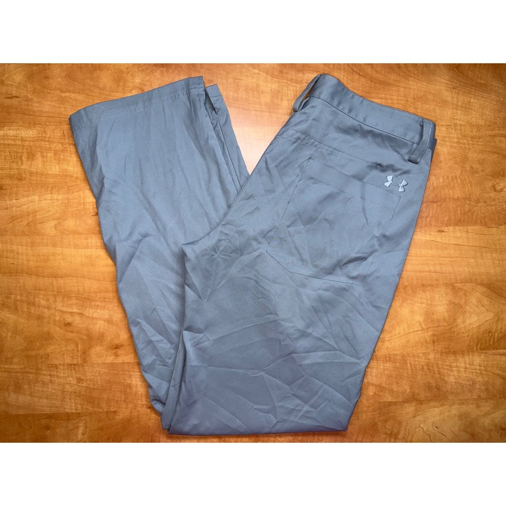 Under Armour Mens Grey Golf Pants HeatGear Straight Leg 34x32